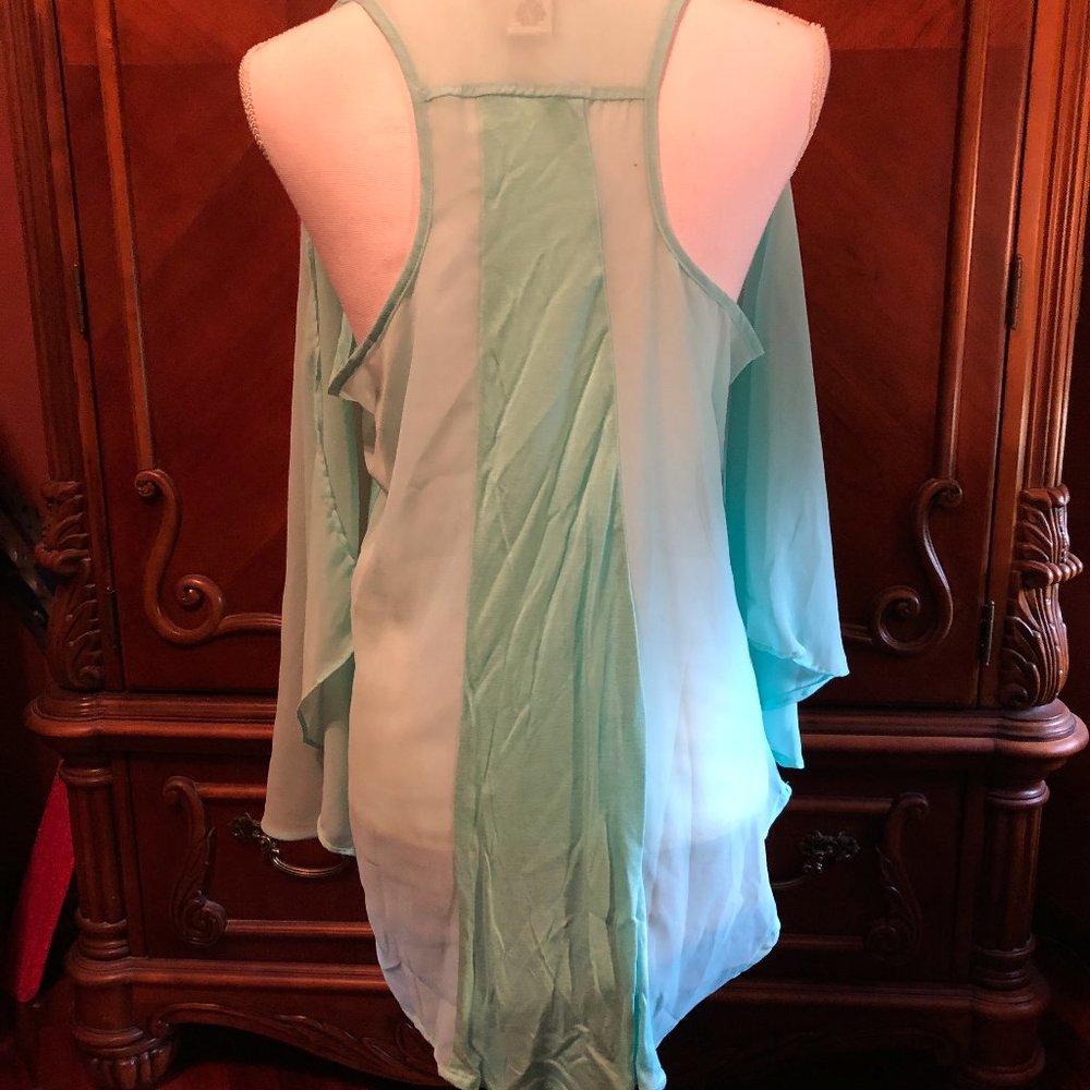 Pretty "K. Jordan" Aqua Colored Top - Picture 3 of 3